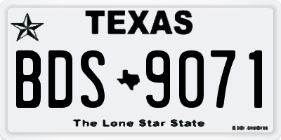 TX license plate BDS9071