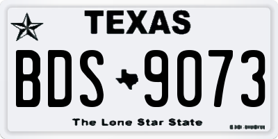TX license plate BDS9073