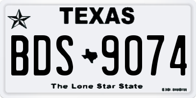 TX license plate BDS9074