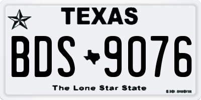 TX license plate BDS9076