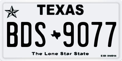 TX license plate BDS9077