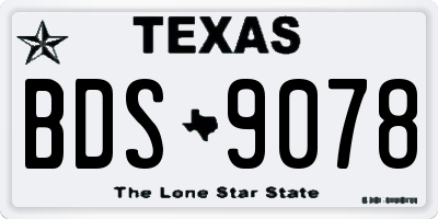 TX license plate BDS9078