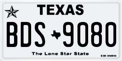 TX license plate BDS9080