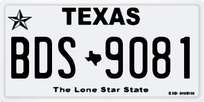 TX license plate BDS9081