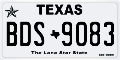 TX license plate BDS9083