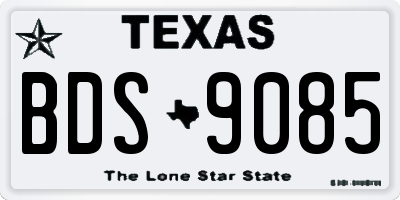 TX license plate BDS9085
