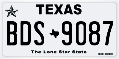 TX license plate BDS9087
