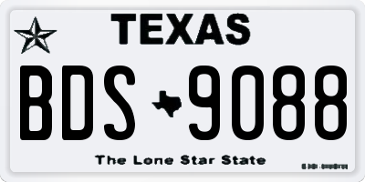TX license plate BDS9088