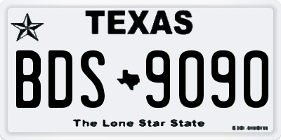 TX license plate BDS9090