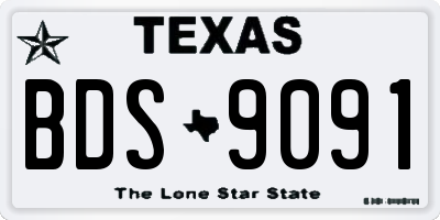 TX license plate BDS9091