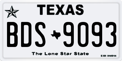 TX license plate BDS9093