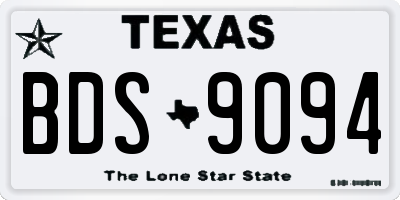 TX license plate BDS9094