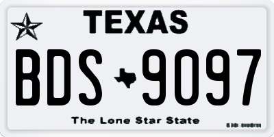 TX license plate BDS9097