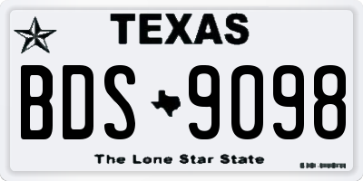 TX license plate BDS9098