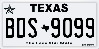 TX license plate BDS9099