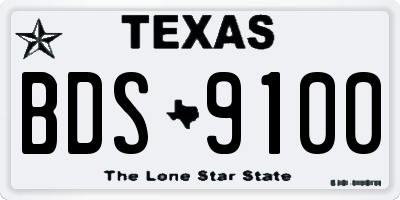 TX license plate BDS9100