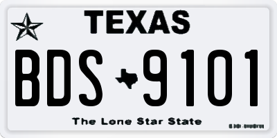 TX license plate BDS9101