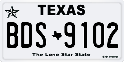 TX license plate BDS9102