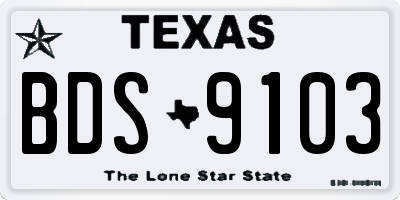 TX license plate BDS9103