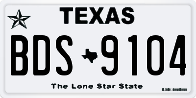 TX license plate BDS9104