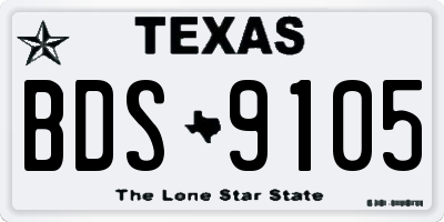 TX license plate BDS9105