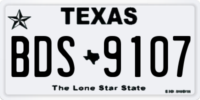 TX license plate BDS9107