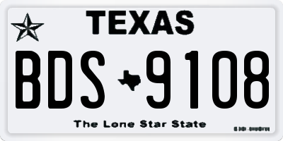 TX license plate BDS9108