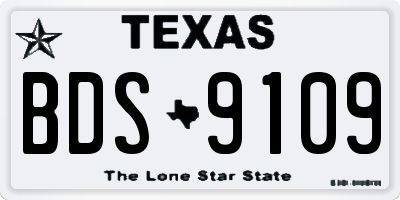 TX license plate BDS9109