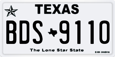 TX license plate BDS9110
