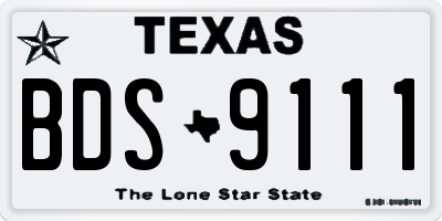 TX license plate BDS9111