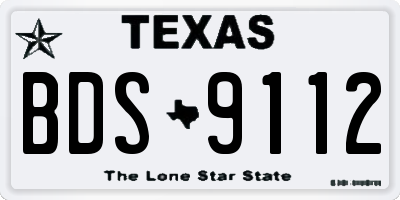TX license plate BDS9112