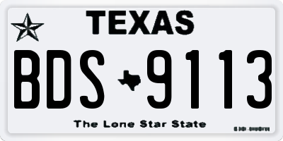TX license plate BDS9113