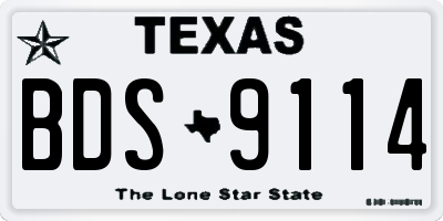 TX license plate BDS9114