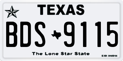 TX license plate BDS9115