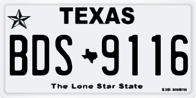 TX license plate BDS9116