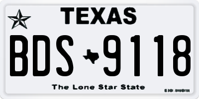 TX license plate BDS9118