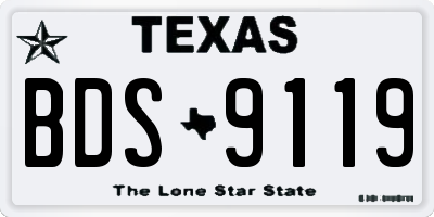 TX license plate BDS9119