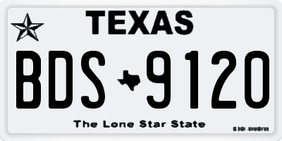 TX license plate BDS9120