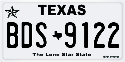 TX license plate BDS9122