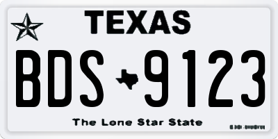 TX license plate BDS9123