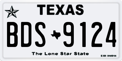 TX license plate BDS9124