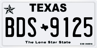 TX license plate BDS9125