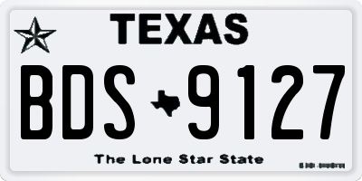 TX license plate BDS9127