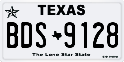 TX license plate BDS9128