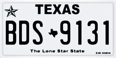 TX license plate BDS9131