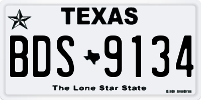 TX license plate BDS9134