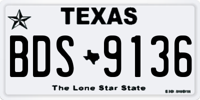 TX license plate BDS9136