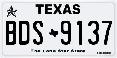 TX license plate BDS9137