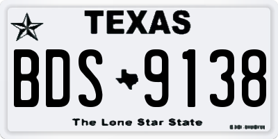 TX license plate BDS9138