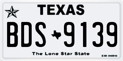 TX license plate BDS9139